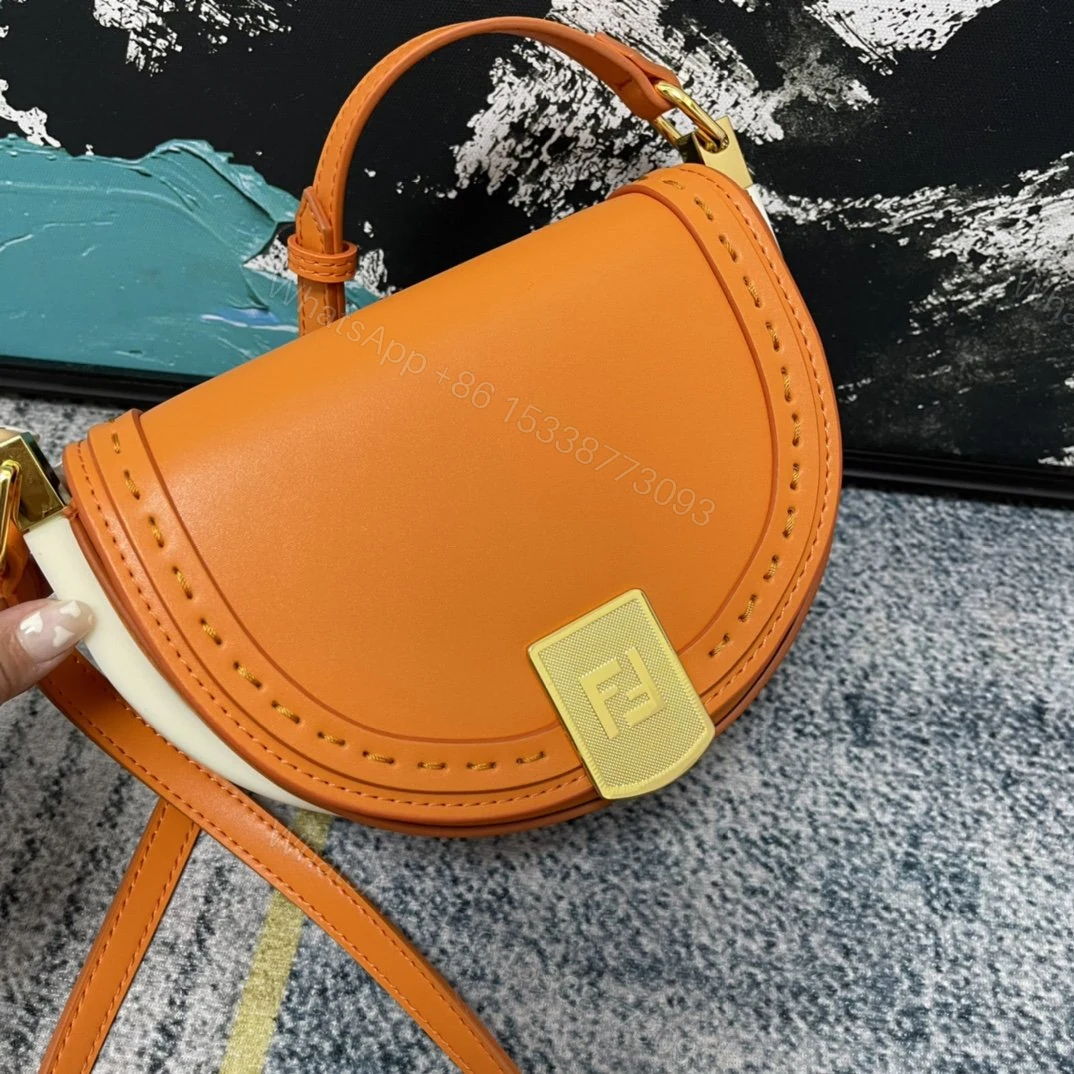 View 7 of Fendi Moonlight Clementine Orange Satchel Crossbody Bag