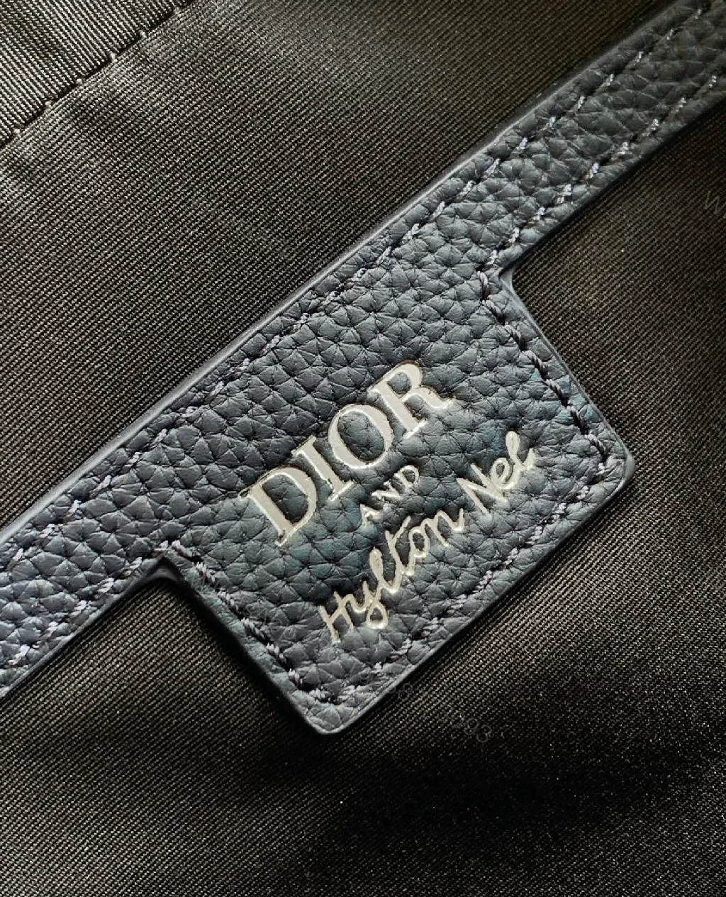 View 9 of Navy Leather Compact Messenger Bag: Mini Dior-Influenced Style