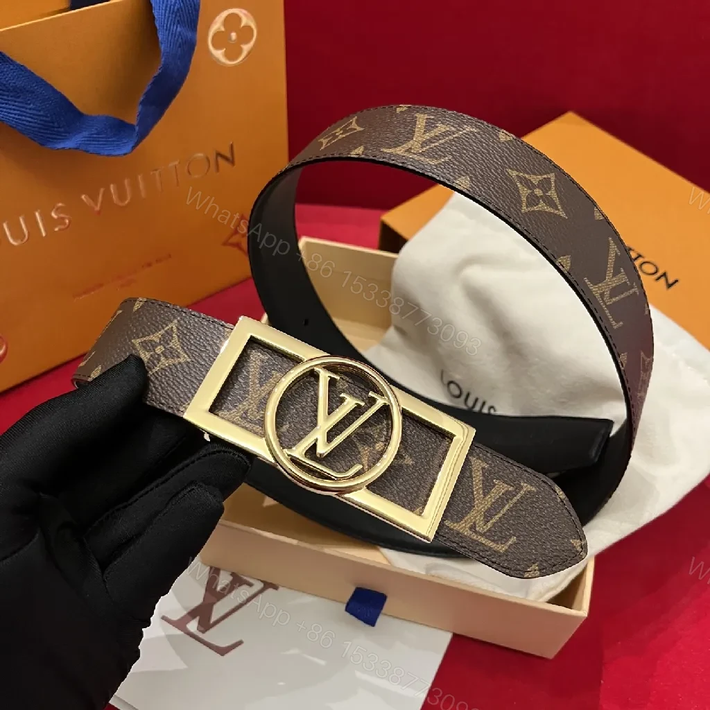 Patterned Luxury Belt with Gold Buckle - Statement Accessory — view 1