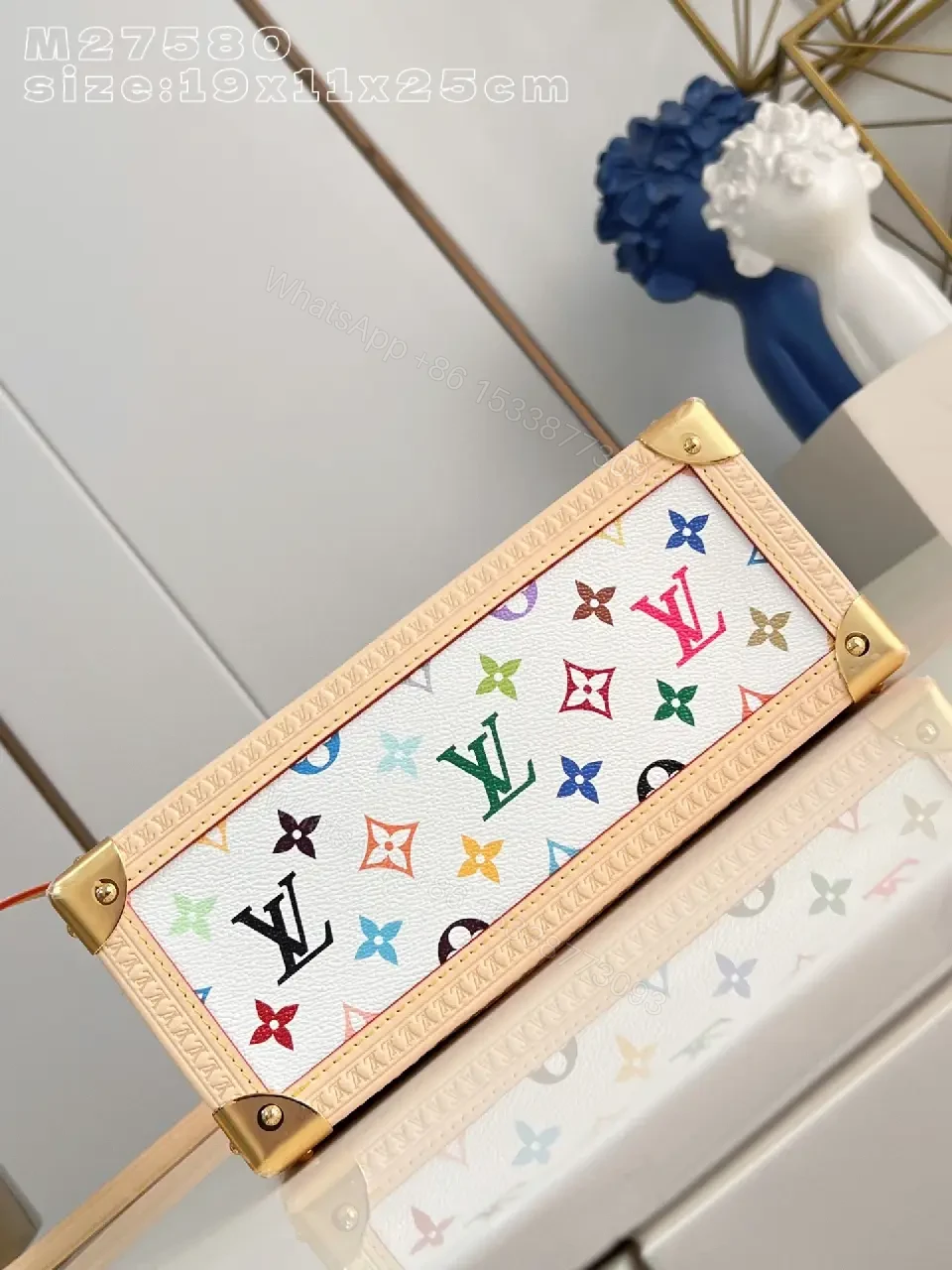 View 4 of Rainbow Monogram Satchel: Colorful Luxury, Structured Craftsmanship