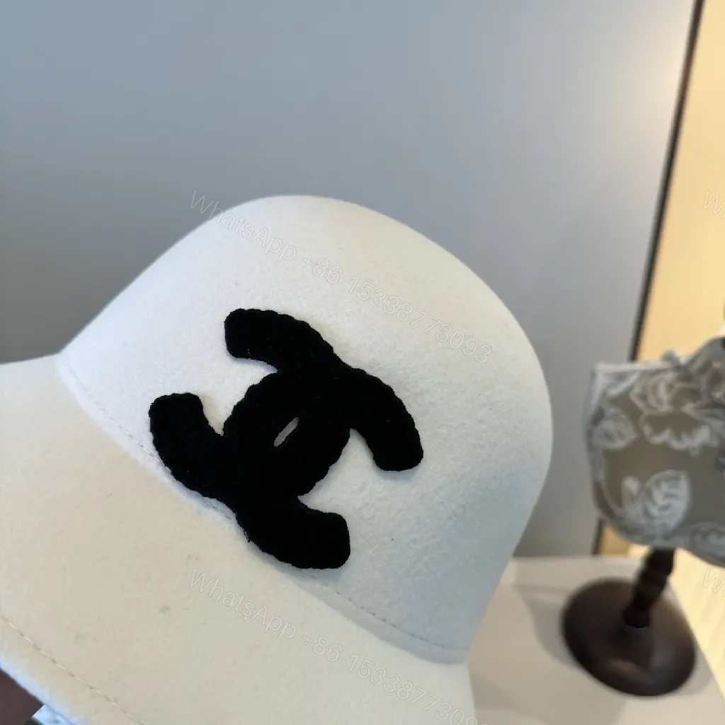 View 4 of White Wool Fedora: Minimalist Chic with Bold Logo Accent