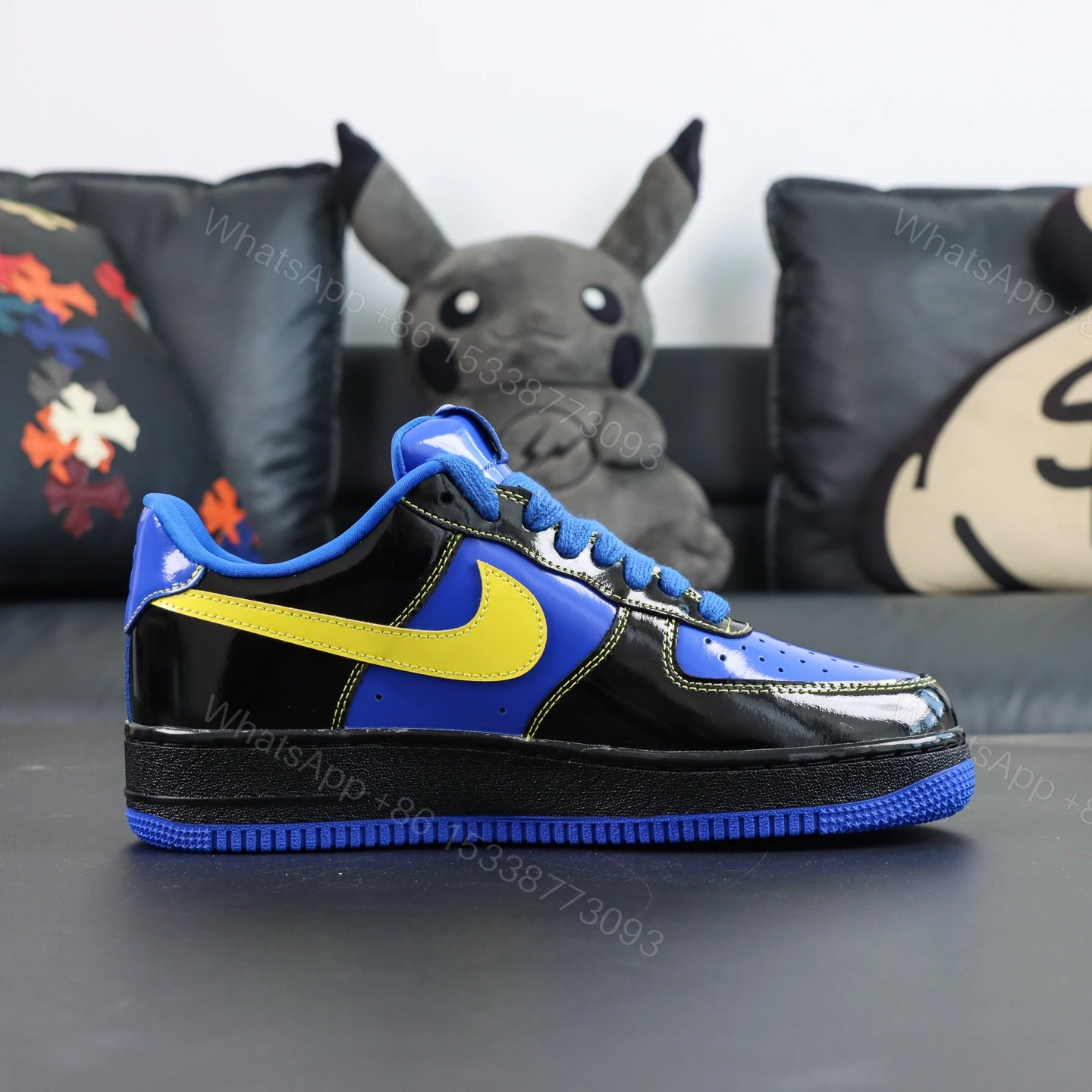 View 2 of Central Cee x Air Force 1 Low Black Yellow Blue