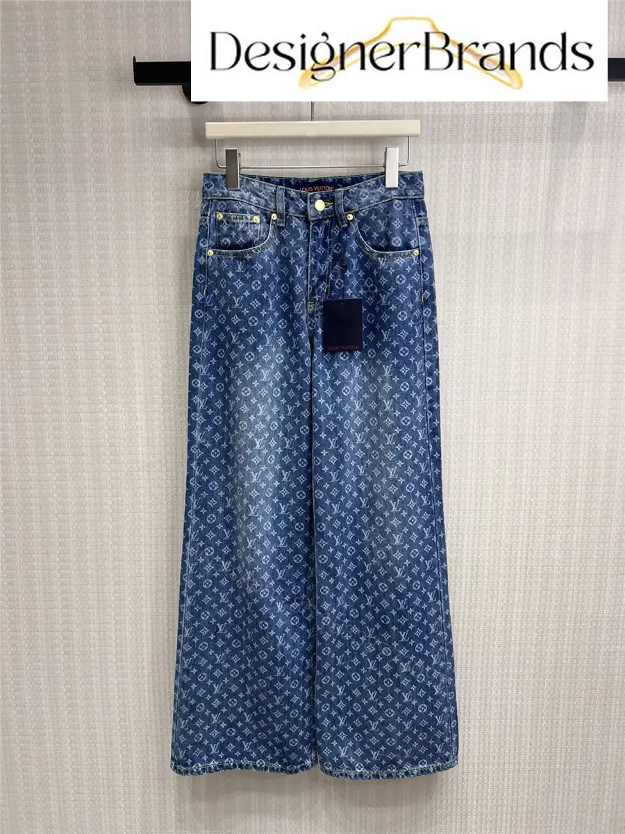 Louis Vuitton Monogram Print Straight-Leg Jeans — view 1
