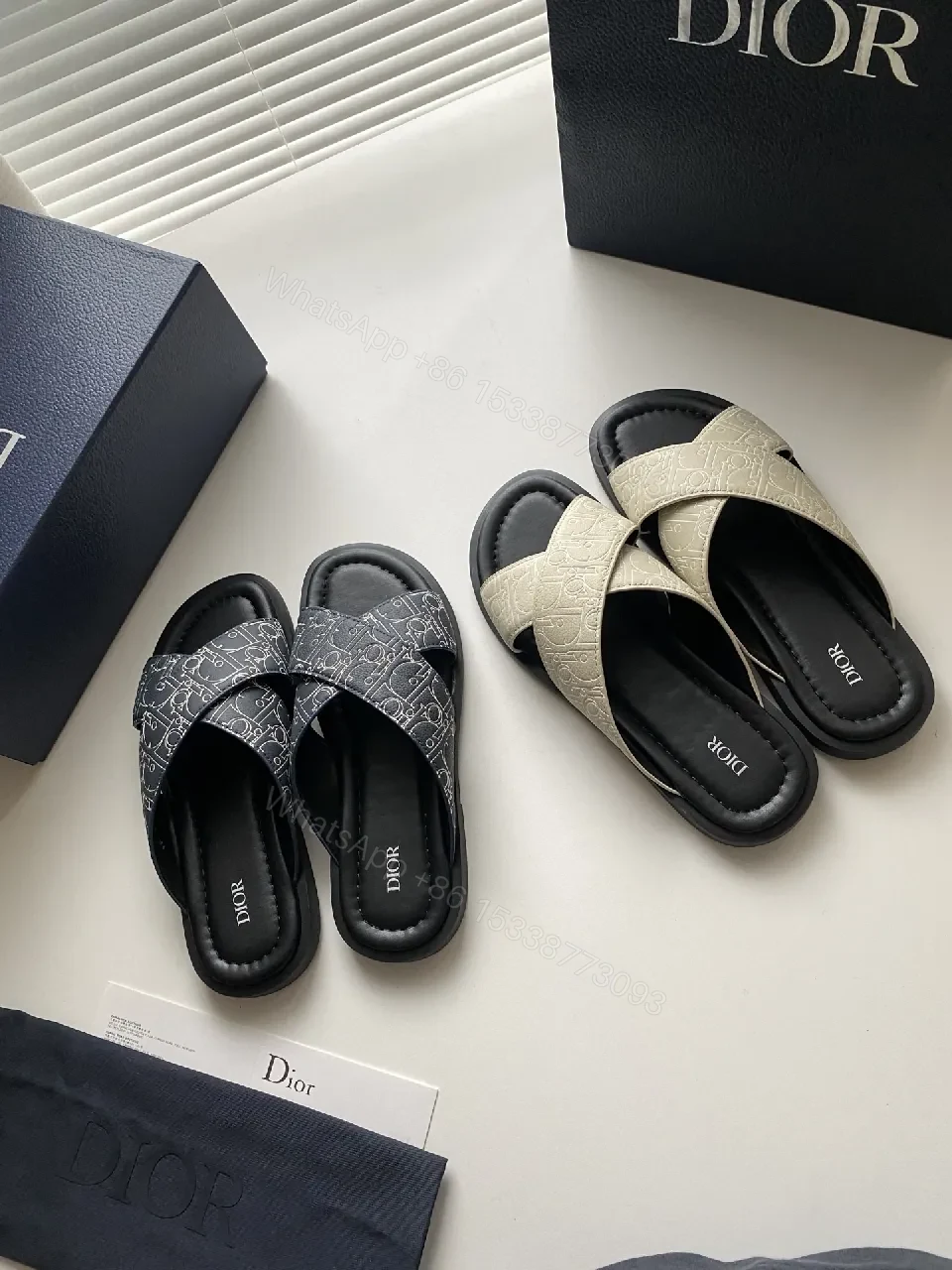View 9 of Beige + Leather + Minimalist + Cushioned Comfort + Slides