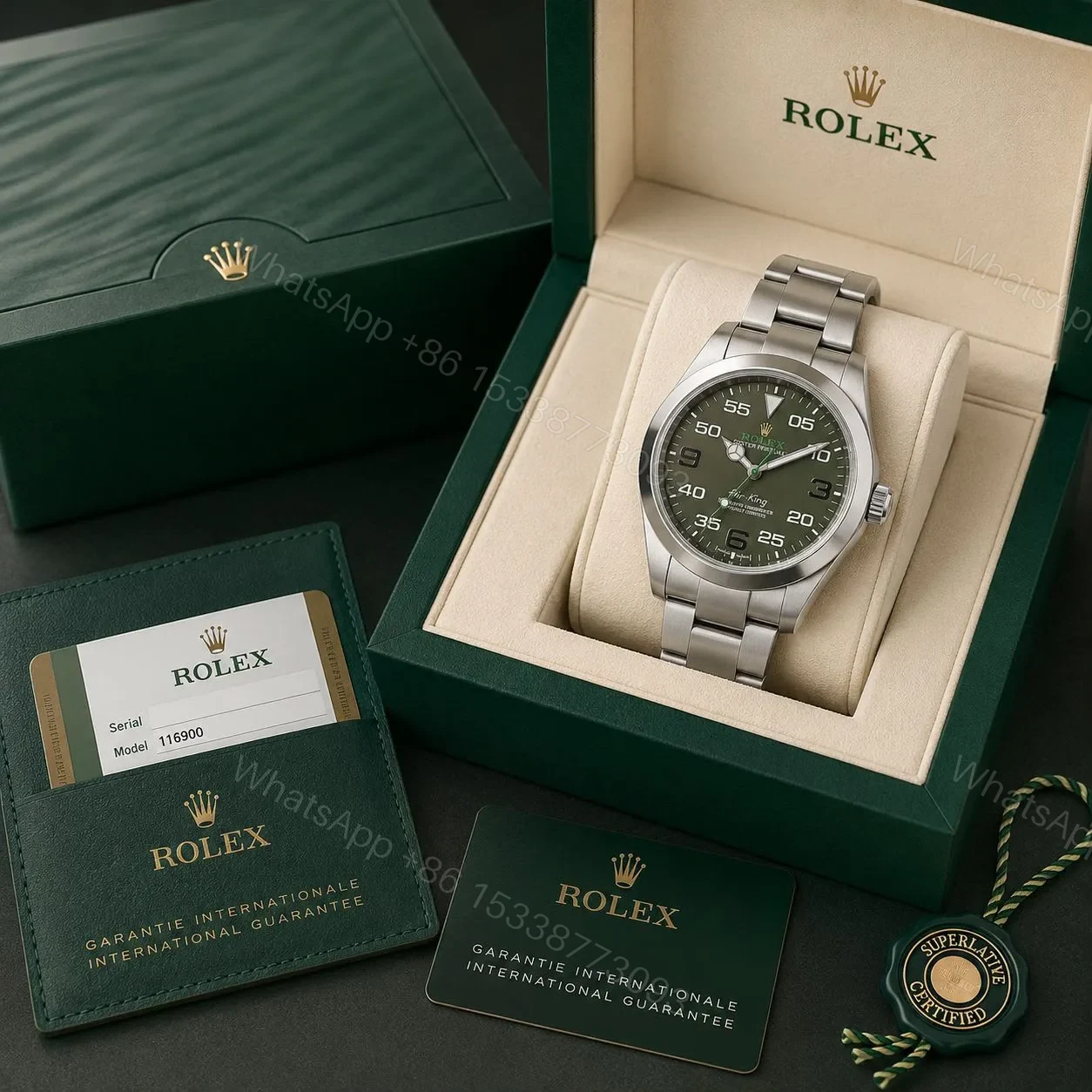 View 5 of Rolex Air-King Olive Green Aviation-Inspired Dial