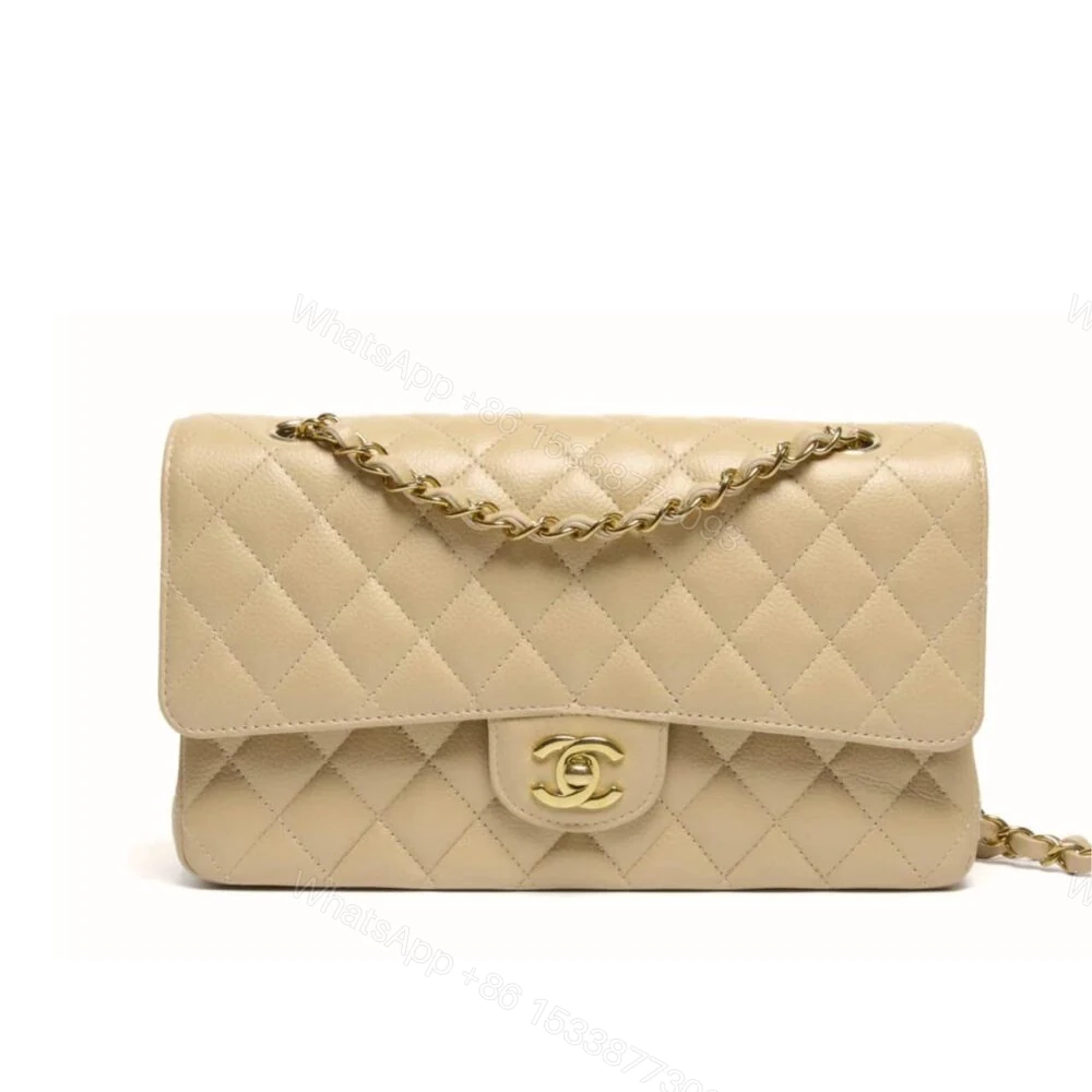 Chanel Classic Grain Gold Hardware Handbag Beige 25Cm A01112 — view 1