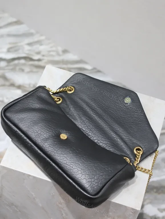 View 5 of Chic Black YSL Envelope Bag with Gold Hardware - Luxury Everyday