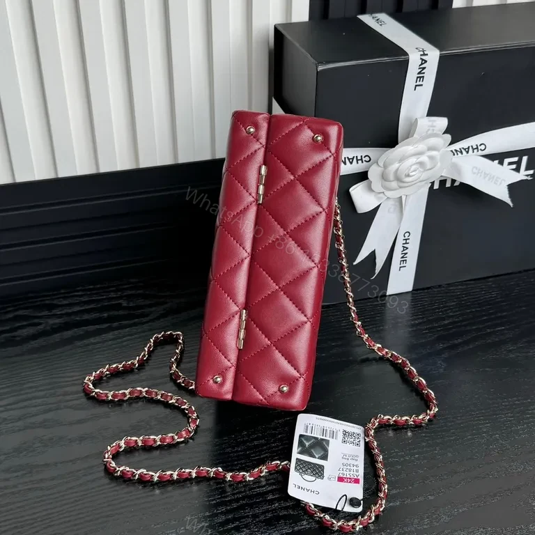 View 5 of Chic Quilted Crossbody Bag - Burgundy Leather Luxe