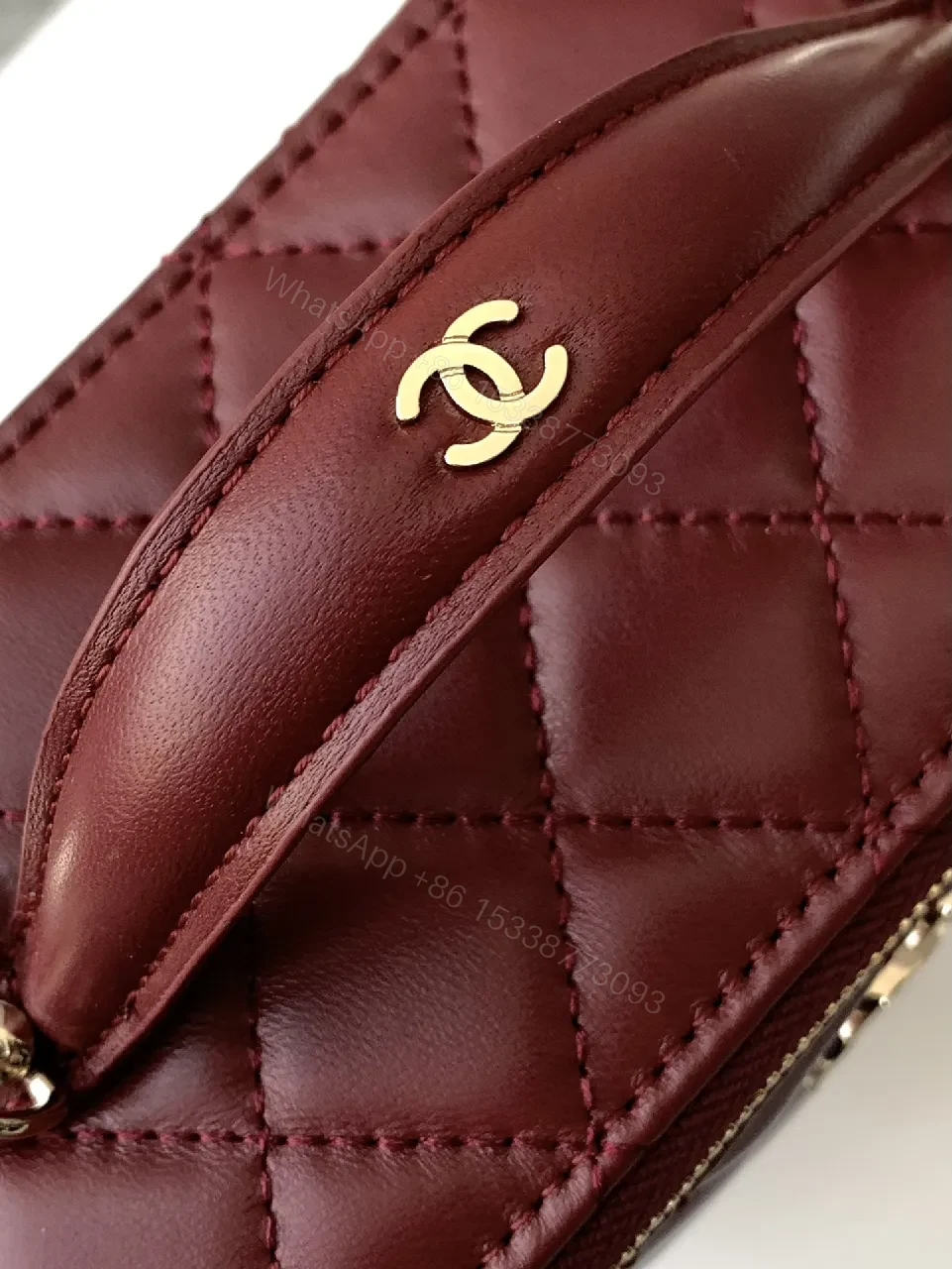 View 7 of Quilted Satchel Gold-Tone Logo Compact Crossbody Bag