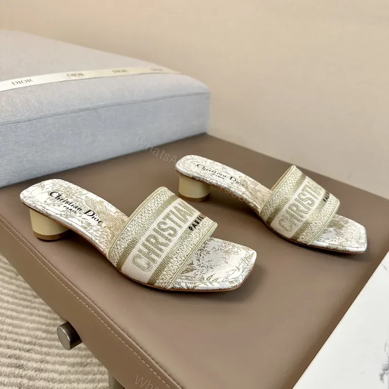 View 6 of Chic Crystal-Embellished Slide Sandals with Dior-Style Straps