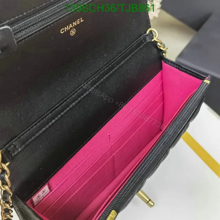 View 19 of Chanel Wallet On Chain in Lambskin Plexiglass Quilted with Black TJB861
