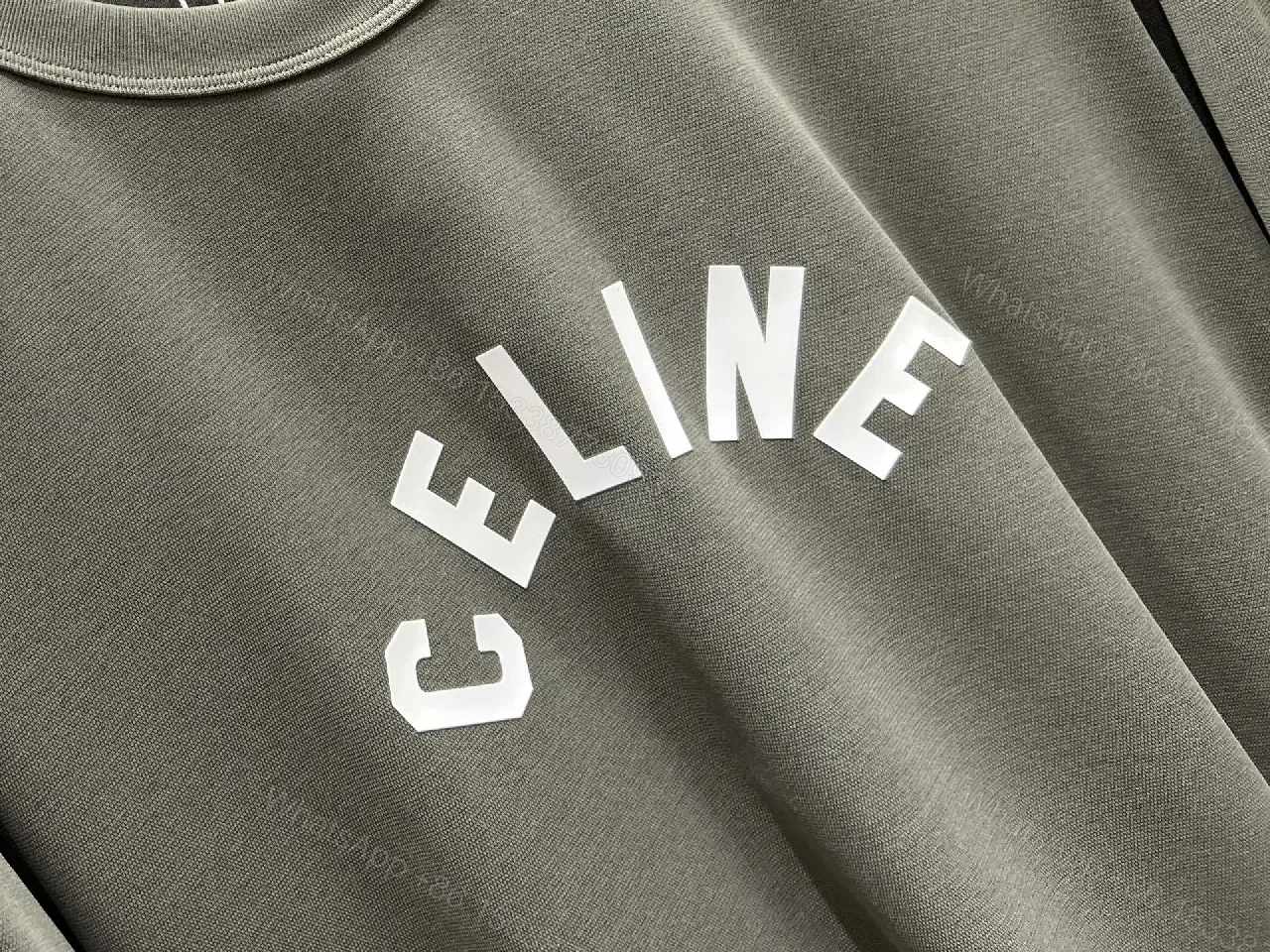 View 6 of Olive Cotton Draped Tee — Minimalist Luxe Comfort