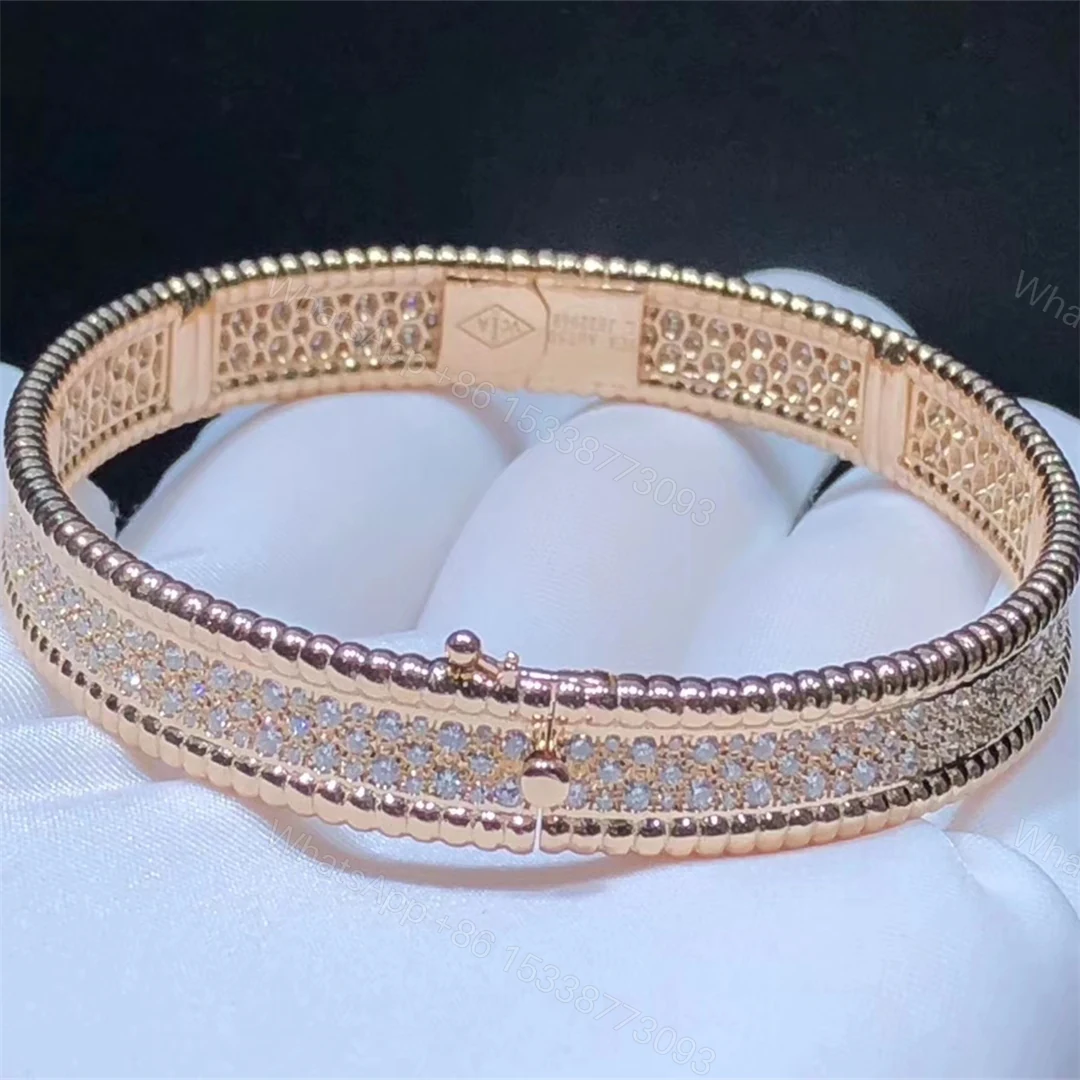 VCA Perlée diamonds bracelet, 3 rows — view 1