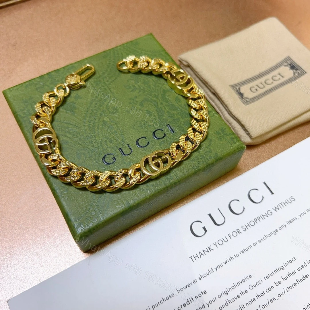 Gucci高仿金色GG雙標手鍊 奢華鍊條復刻經典款式 — view 1