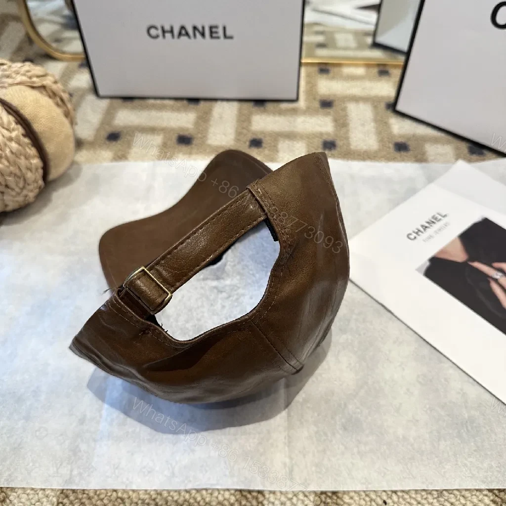 View 8 of Brown Leather Cap Everyday Luxury Cap