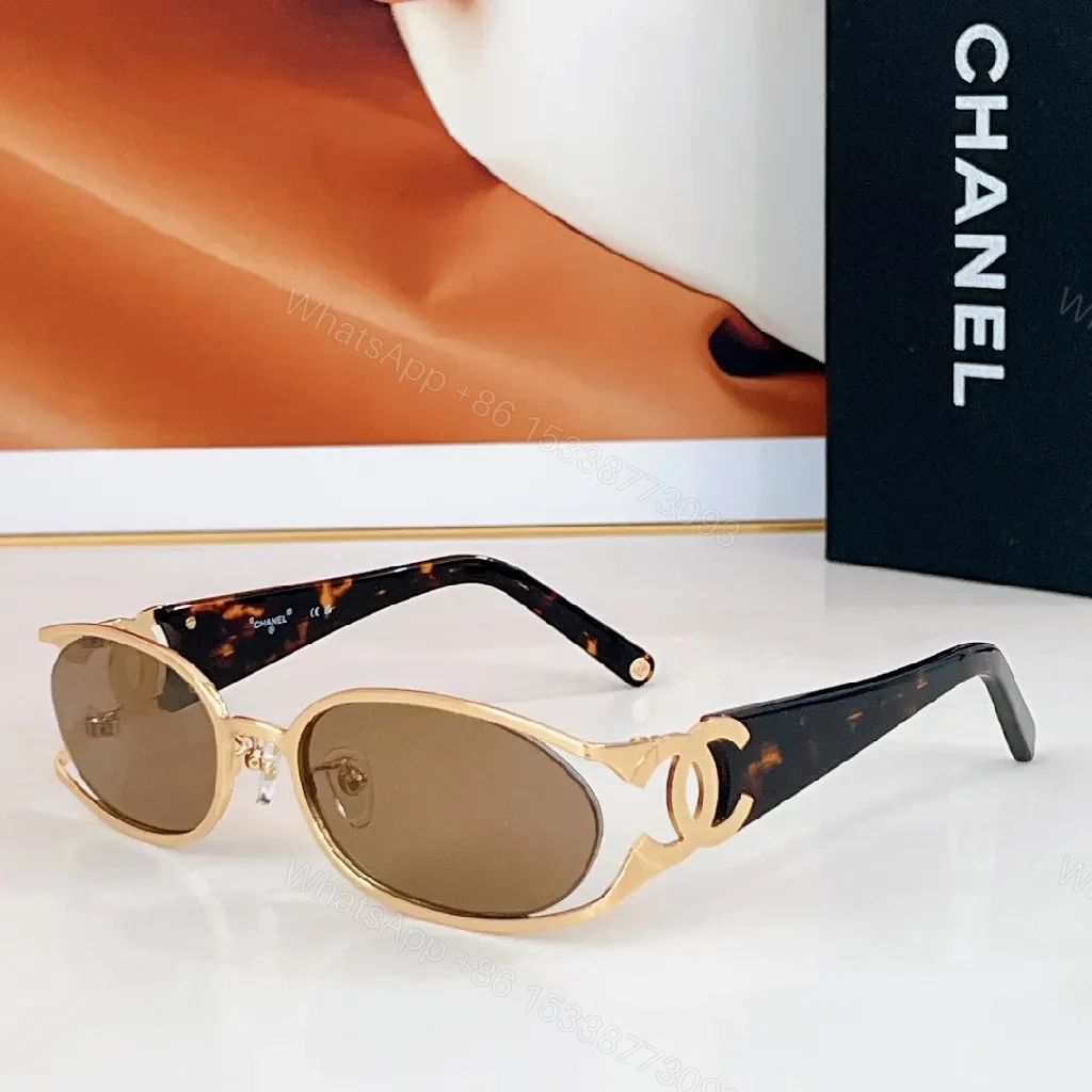 View 4 of Oval Sunglasses – Rose-Tinted, Semi-Rimless, Logo Detail