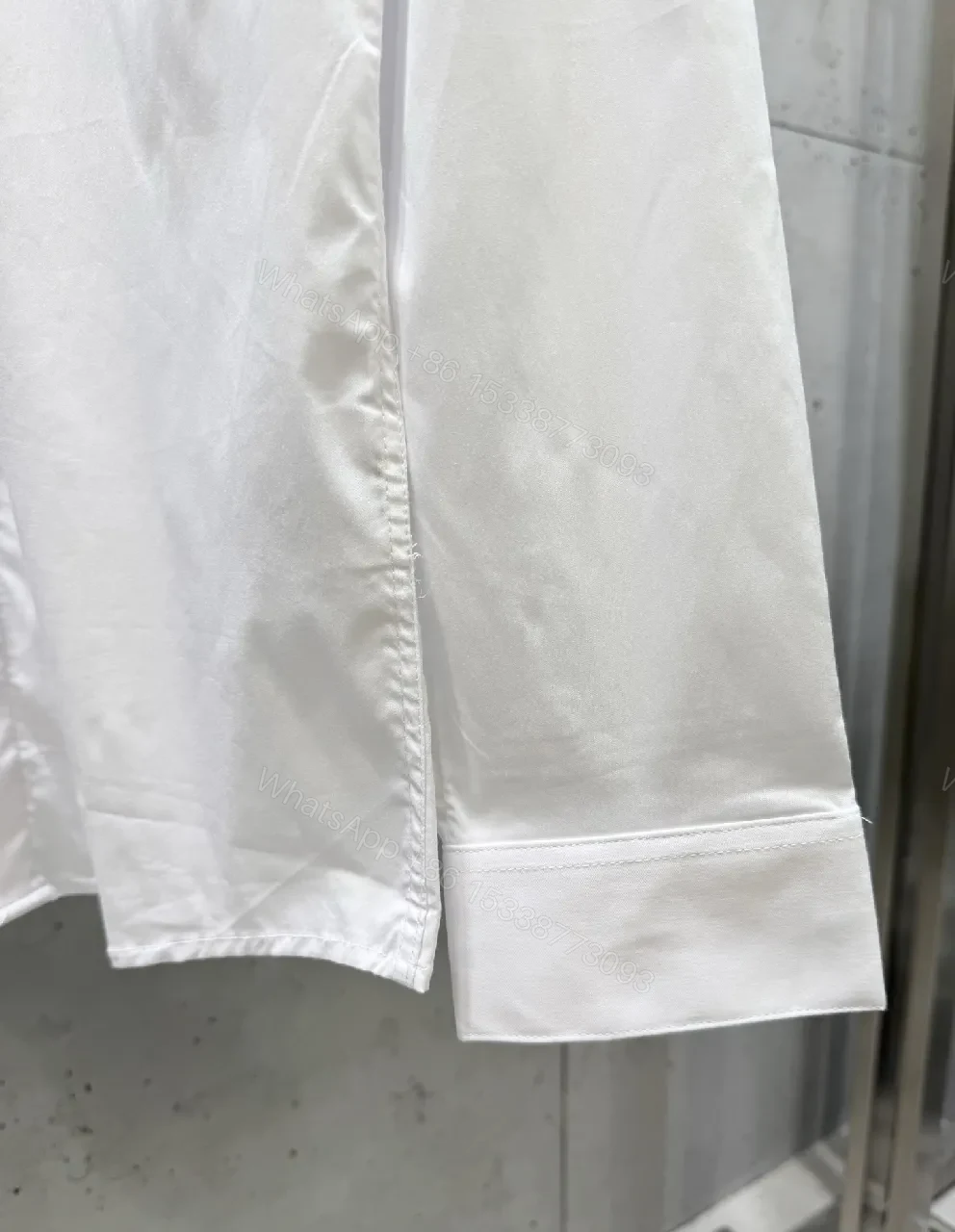 View 9 of White Button-Down Shirt: Subtle LV Crest, Clean Luxury, All-Day Comfort