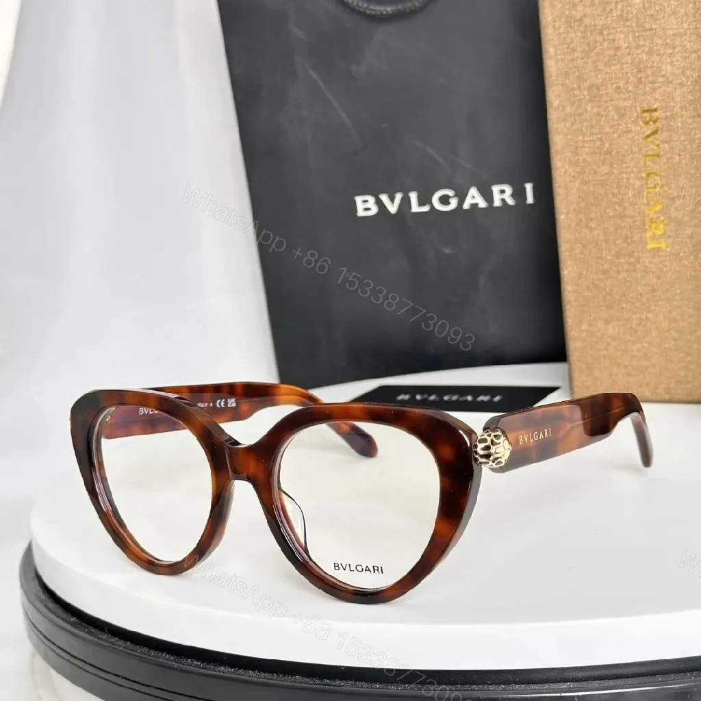 View 4 of Patterned Boldness Cat-Eye Sunglasses with Luxe BVLGARI Hardware