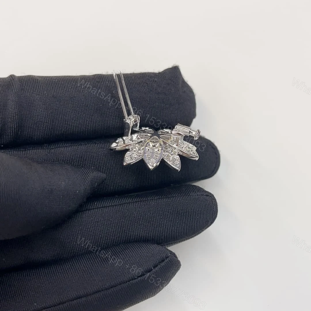 View 2 of Van Cleef Arpels Lotus Clip Pendant Necklace Medium Model