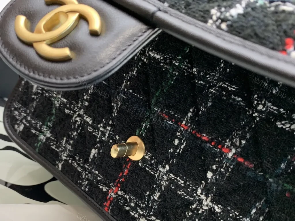 View 9 of Chanel-Inspired Tweed Satchel: Structured Luxury Bag