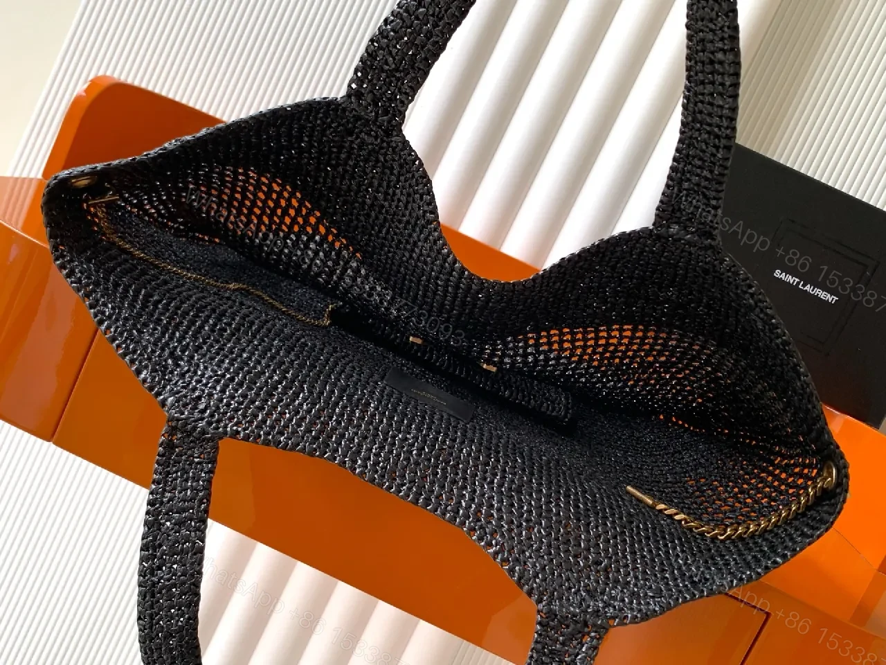 View 3 of Knit Tote Set: Glam Gold Hardware, Everyday Luxury Bag