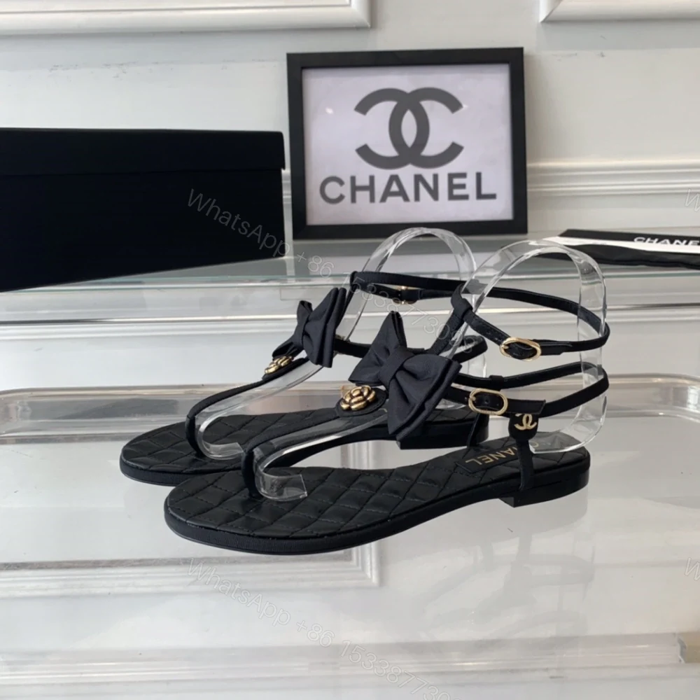 View 3 of 高仿Chanel*24S系列G45535X露趾蝴蝶結涼鞋黑色免檢版