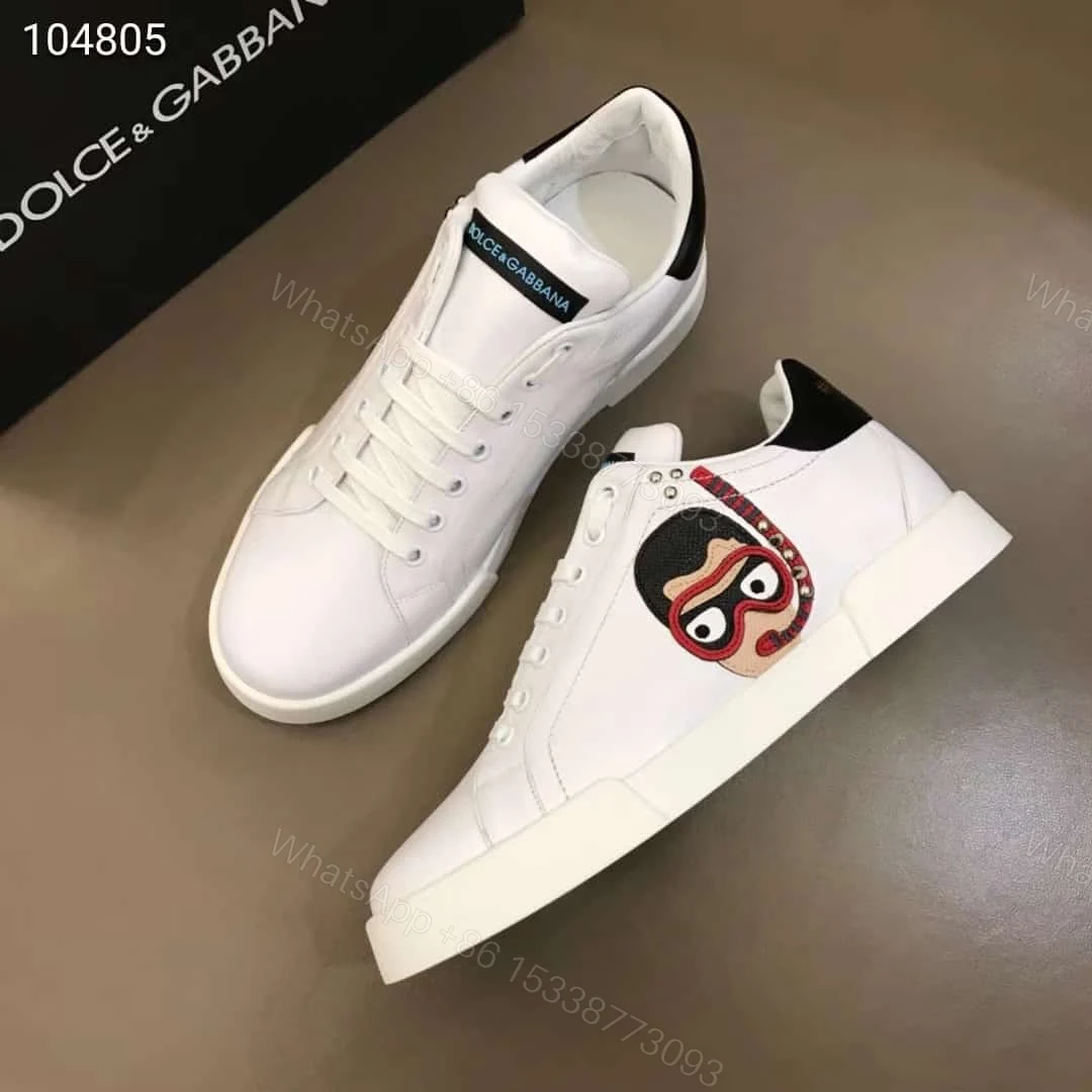 View 6 of DOLCE & GABBANA CALFSKIN PORTOFINO SNEAKERS WITH PATCHES OF THE DESIGNERS – DG2