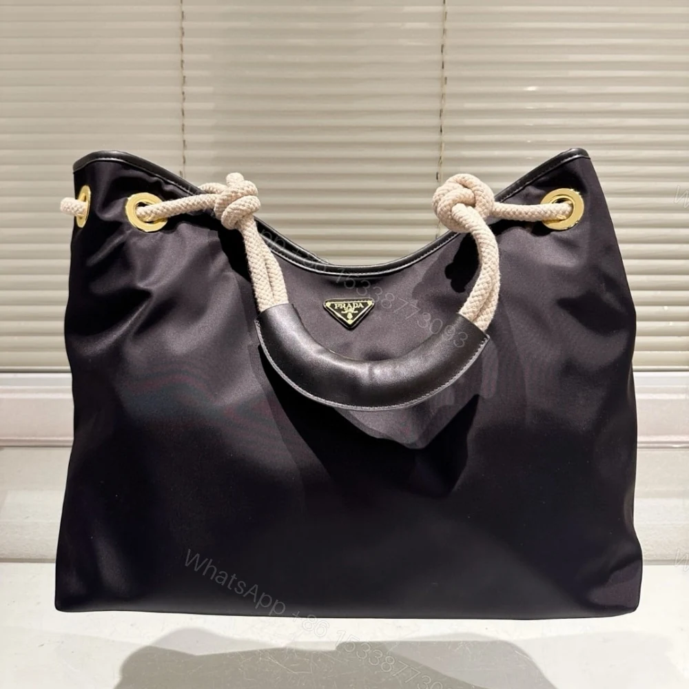 View 3 of PRADA MARINER LARGE RE NYLON SHOULDER BAG BLACK 48CM 1BC244 2HG8 F0002 V OOO