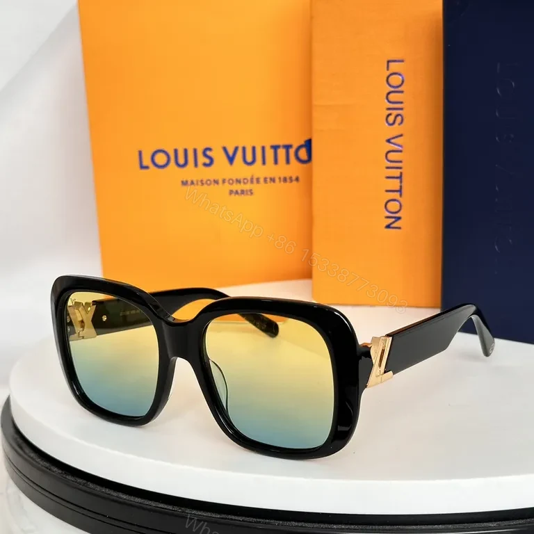 View 3 of Bold LV Pattern Glasses: Luxe Oversized Sunglasses