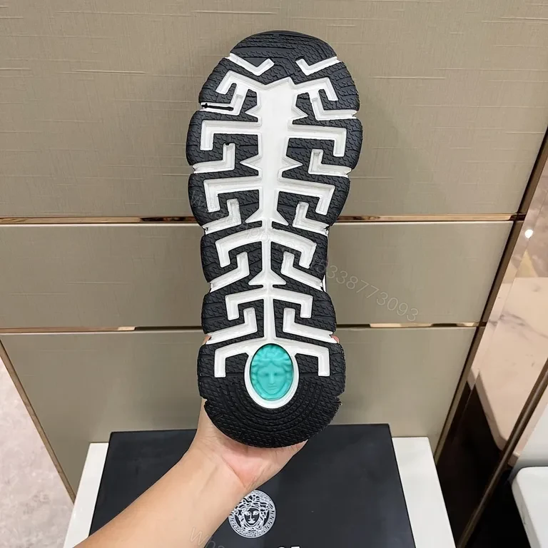 View 7 of Gold-Patterned High-Tops: Versace-Inspired Luxury Sneakers
