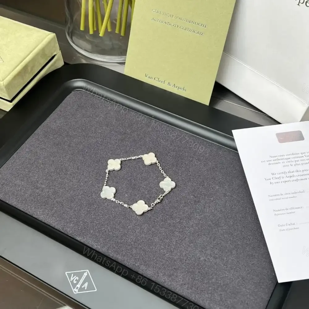 View 7 of 高仿首飾VanCleef&Arpels*RF48400貝母白金手鏈