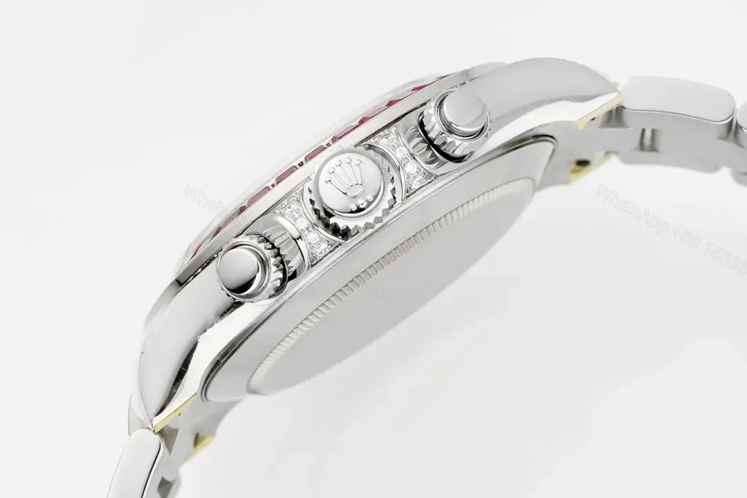 View 7 of Premium Rolex Daytona Pink Sapphire Silver replica 40MM Oyster Bracelet Edition RG-DAYTONA-PINK-SAPPHIRE-SILVER-OYSTER-40