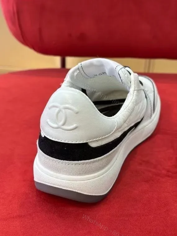 View 6 of White Leather High-Top Sneaker with Contrast Detailing and All-Day Comfort