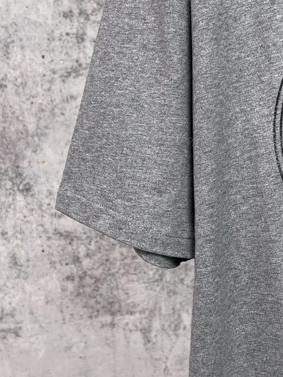 View 4 of Grey Cotton Crest Tee - Vintage Crest, Relaxed Fit, Premium Texture