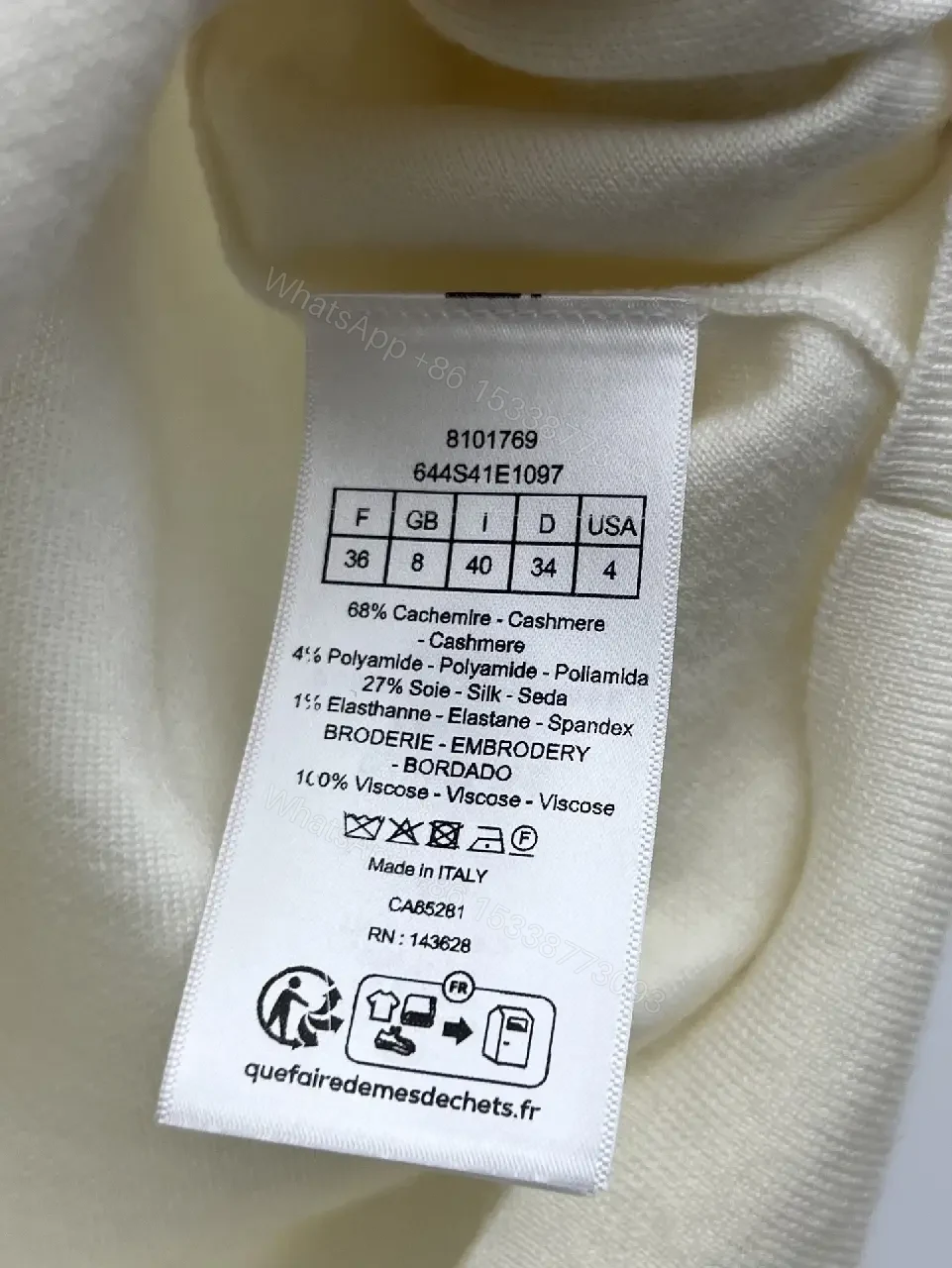 View 10 of cream cotton knit sweater with pink framed monogram print luxury casualwear