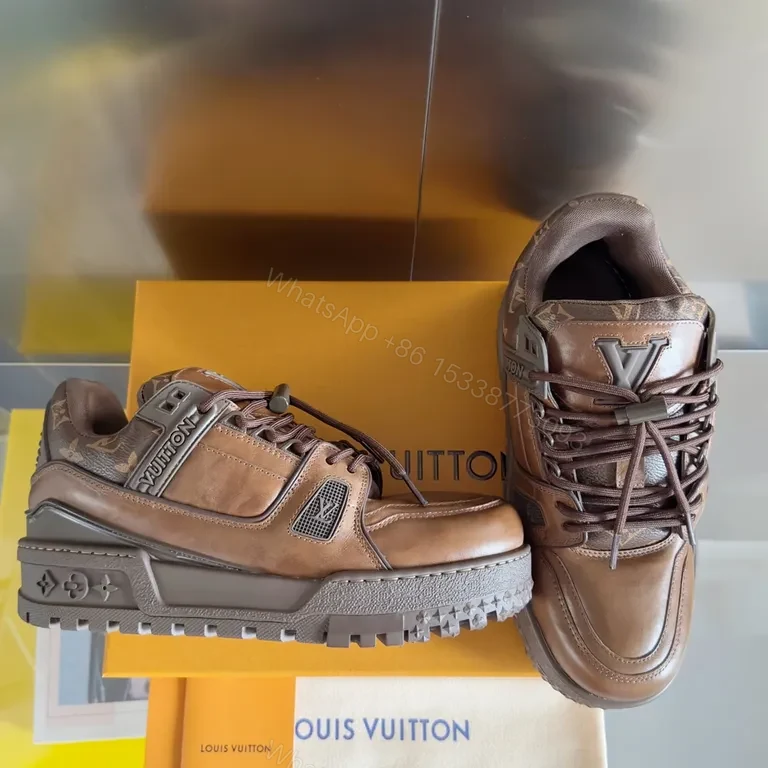 View 6 of Premium Leather LV-Detail High-Top Sneakers for All-Day Comfort