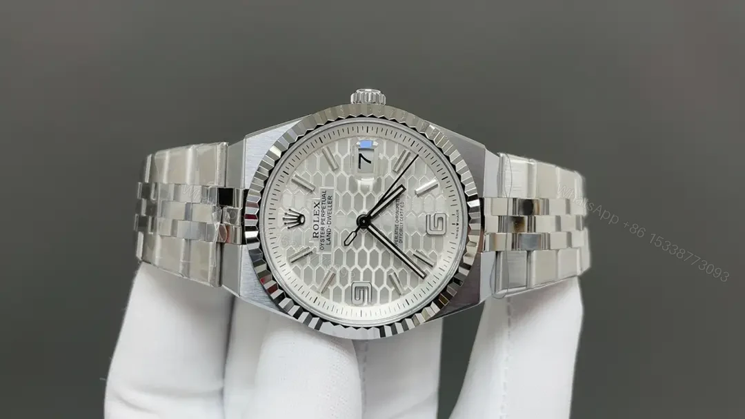 View 2 of Rolex Land-Dweller 40 White Honeycomb replica 40MM White Rolesor Flat Jubilee 127334-0001