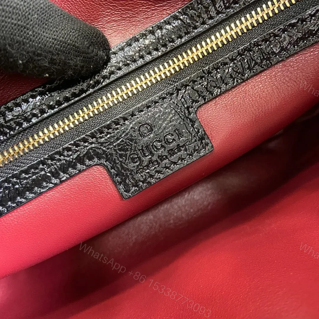 View 9 of JACKIE SMALL SHOULDER BAG 27 IN BLACK CRACKED LACQUER GOLD HARDWARE