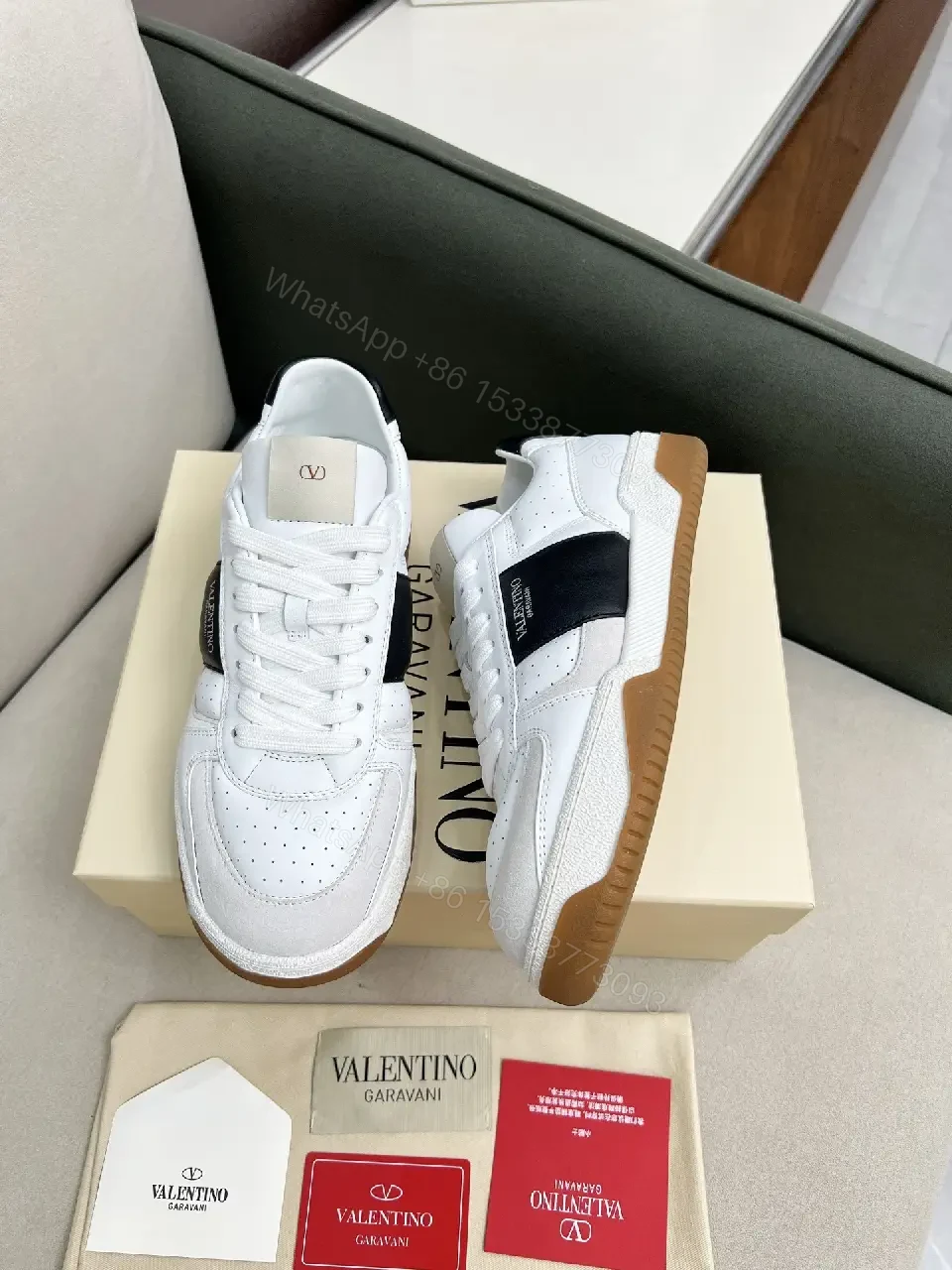 View 5 of White & Black Leather Sneaker: Modern Luxe Comfort All-Day