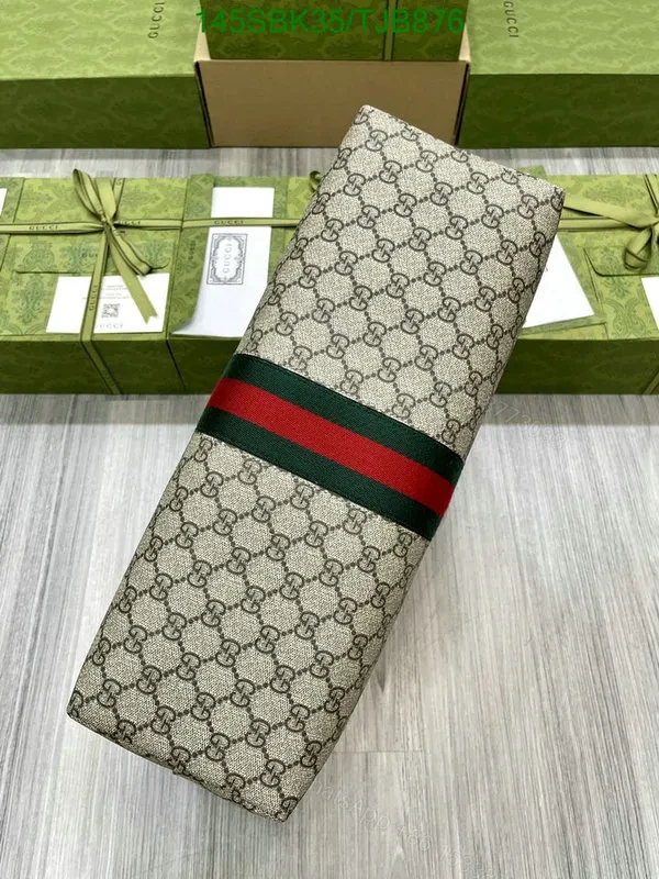 View 8 of Gucci Beige and Blue Medium Tote Bag in GG Supreme Canvas HB685