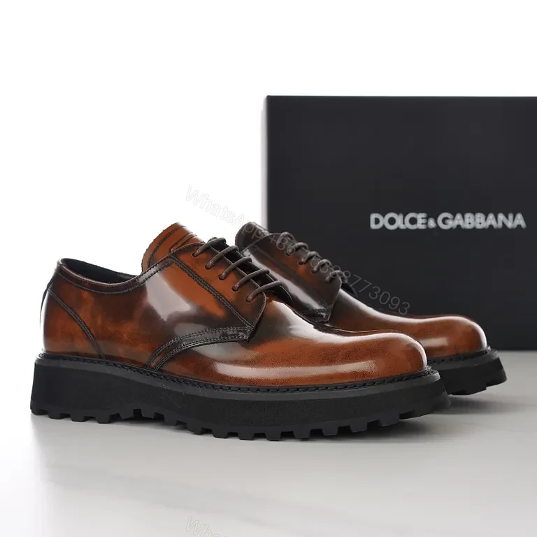 View 5 of Glossy Cognac Leather Derby: City-Polish, All-Day Comfort Derby