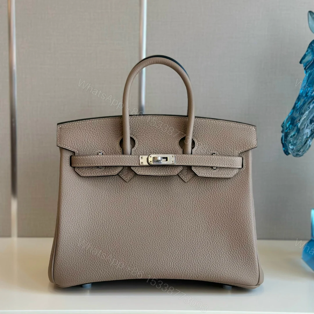 Hermes Birkin 25 Gris Tourterelle Togo Palladium Hardware — view 1