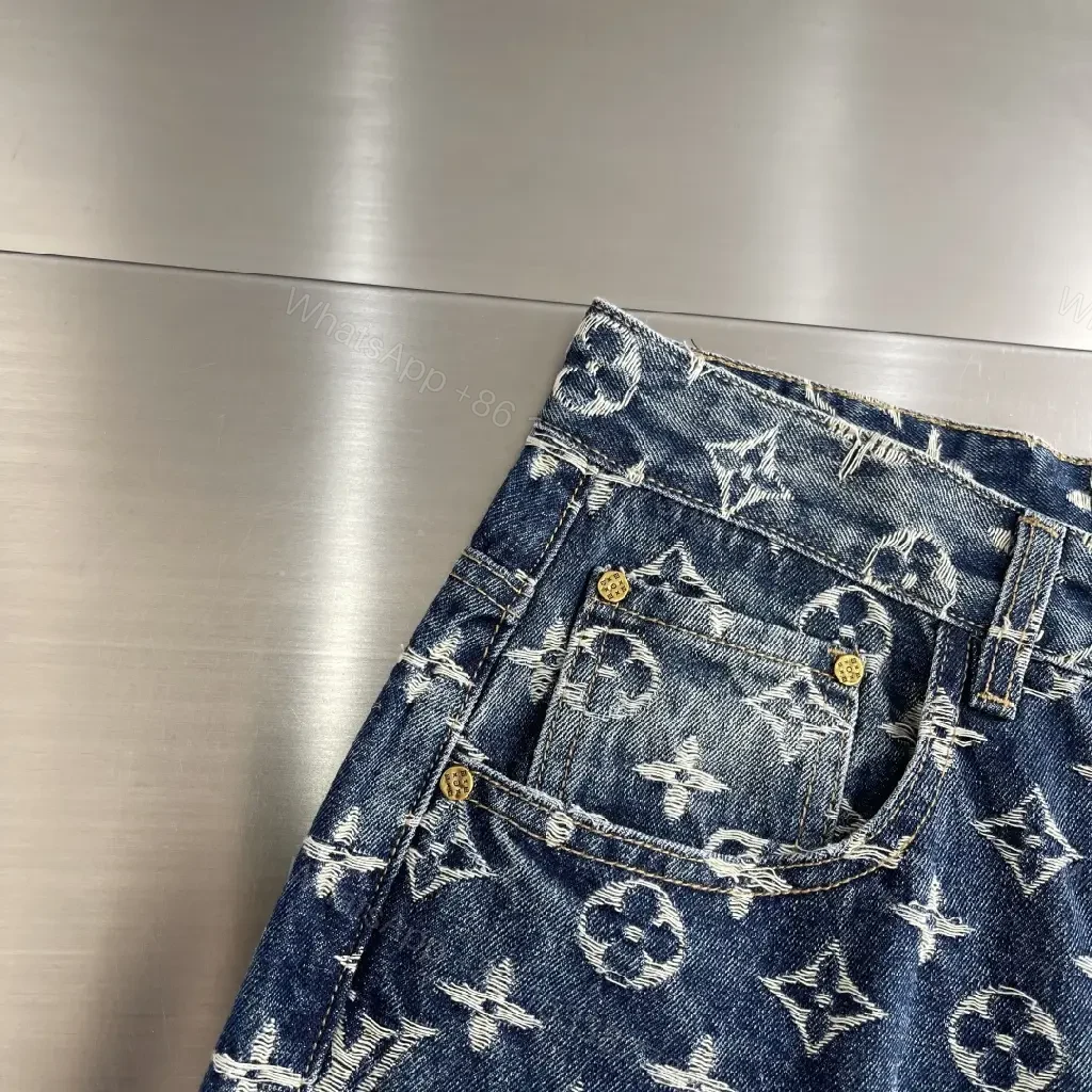 View 8 of Statement Denim: Monogram LV-Inspired Wide-Leg Jeans