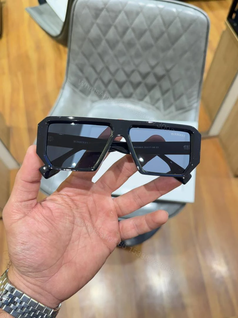 View 2 of First Copy Burberry Black Rectangular Unisex Sunglasses UV Protection Premium Quality Trending Style