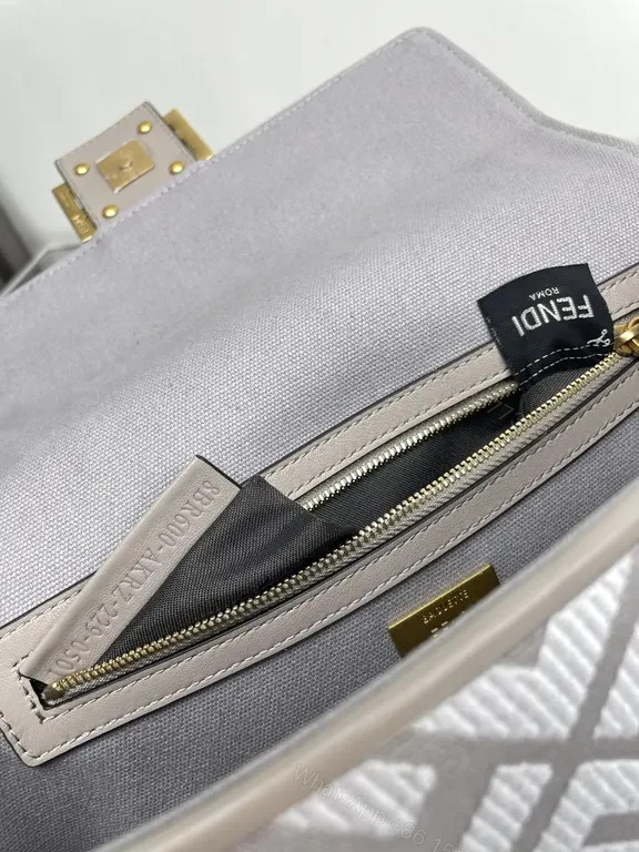 View 8 of Gray Monogram Mini Bag: Luxe Pattern, Gold Hardware, Crossbody