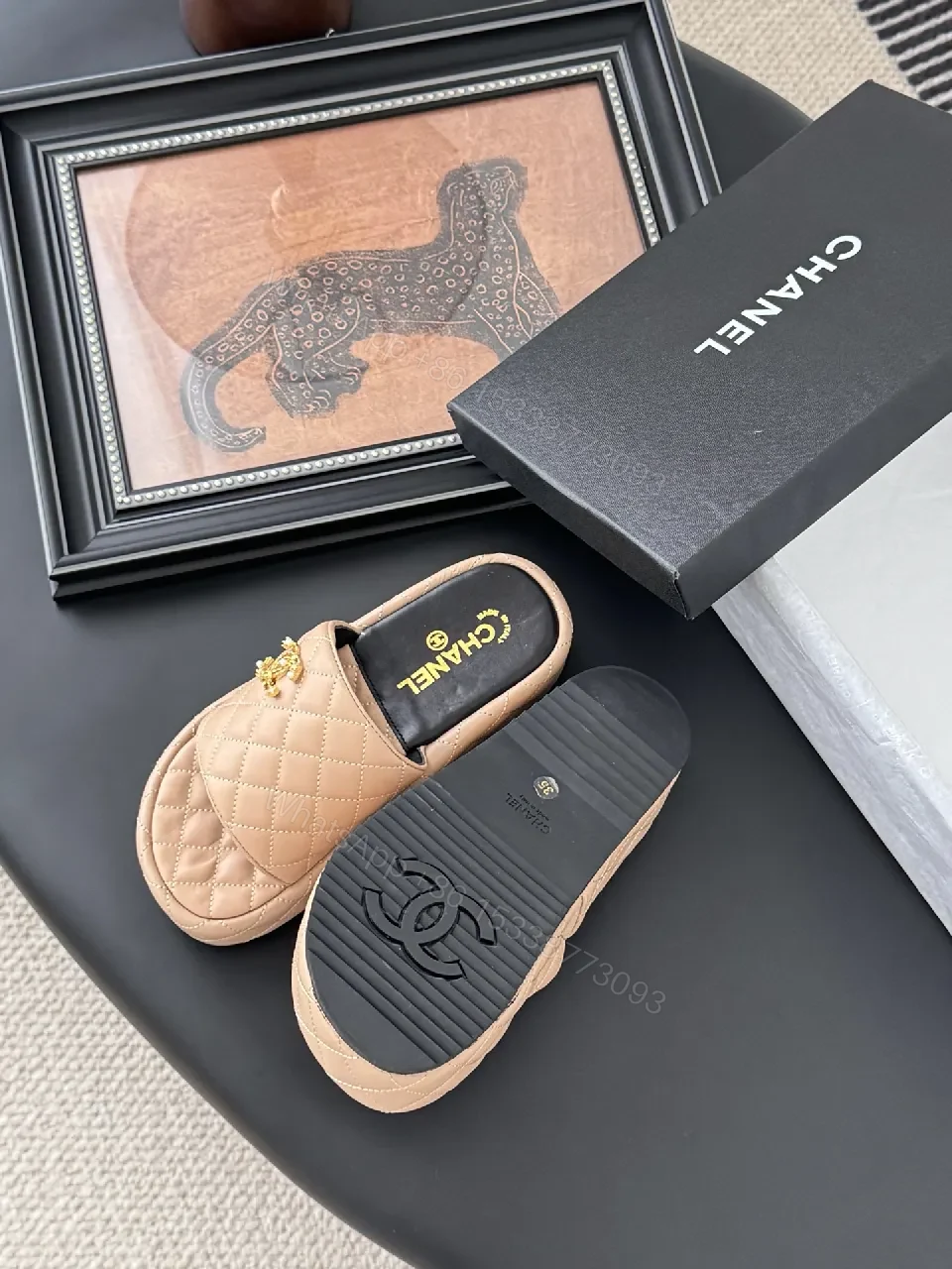 View 4 of Quilted Blush Leather Slides – Luxe Everyday Comfort