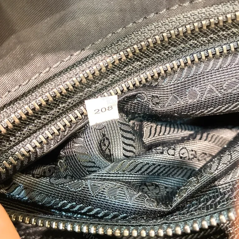 View 5 of Premium Black Crossbody Messenger with Prada Subtle Signature