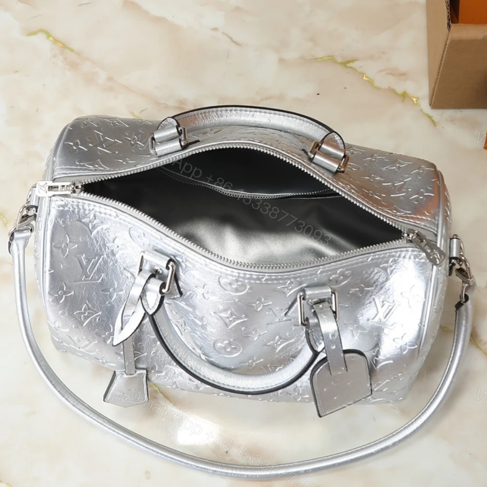 View 8 of Louis Vuitton Speedy Soft Bandoulière 30 Monogram Silver 30Cm N89437