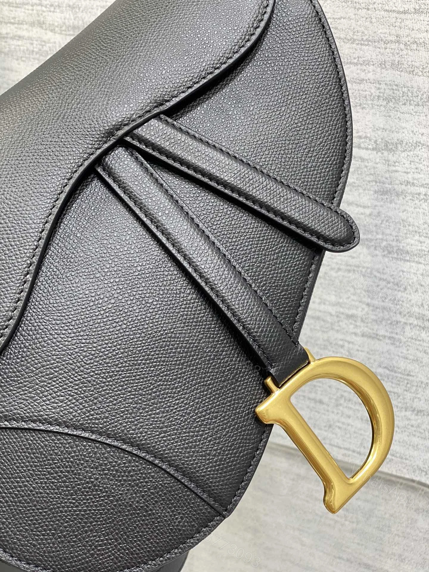 View 2 of Christian Dior Saddle Bag in Black Gold Hardware