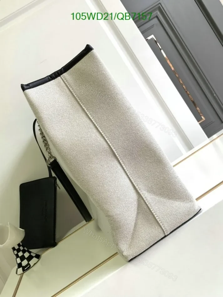 View 5 of Balenciaga Replica White DUTY Free Tote Bag QB7157 in Natural Canvas